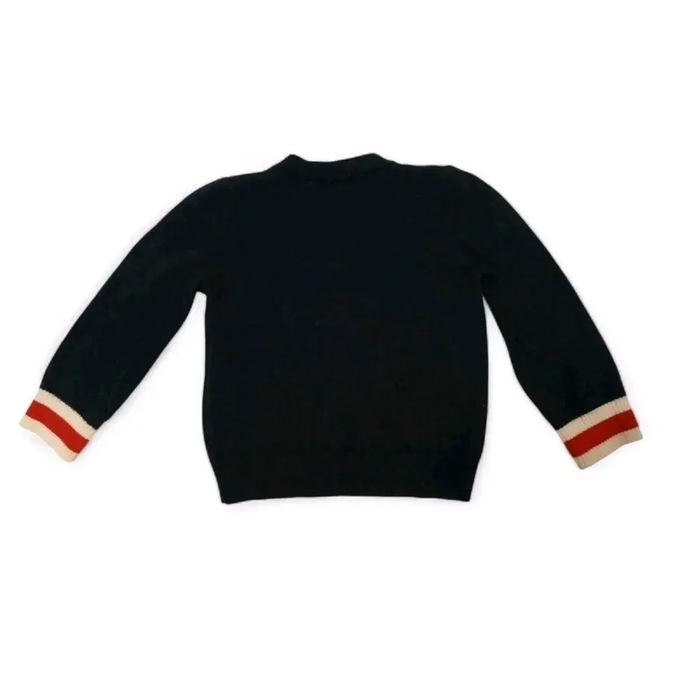 Gucci Sweater Boy Baby 6-9 Month Navy Blue Web Trim Wool Nautical Designer Fancy